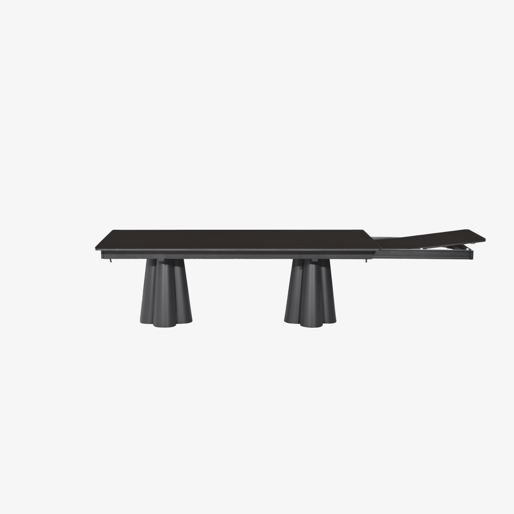 SOLENNA - Table repas outdoor Anthracite / plateau céramique Grey