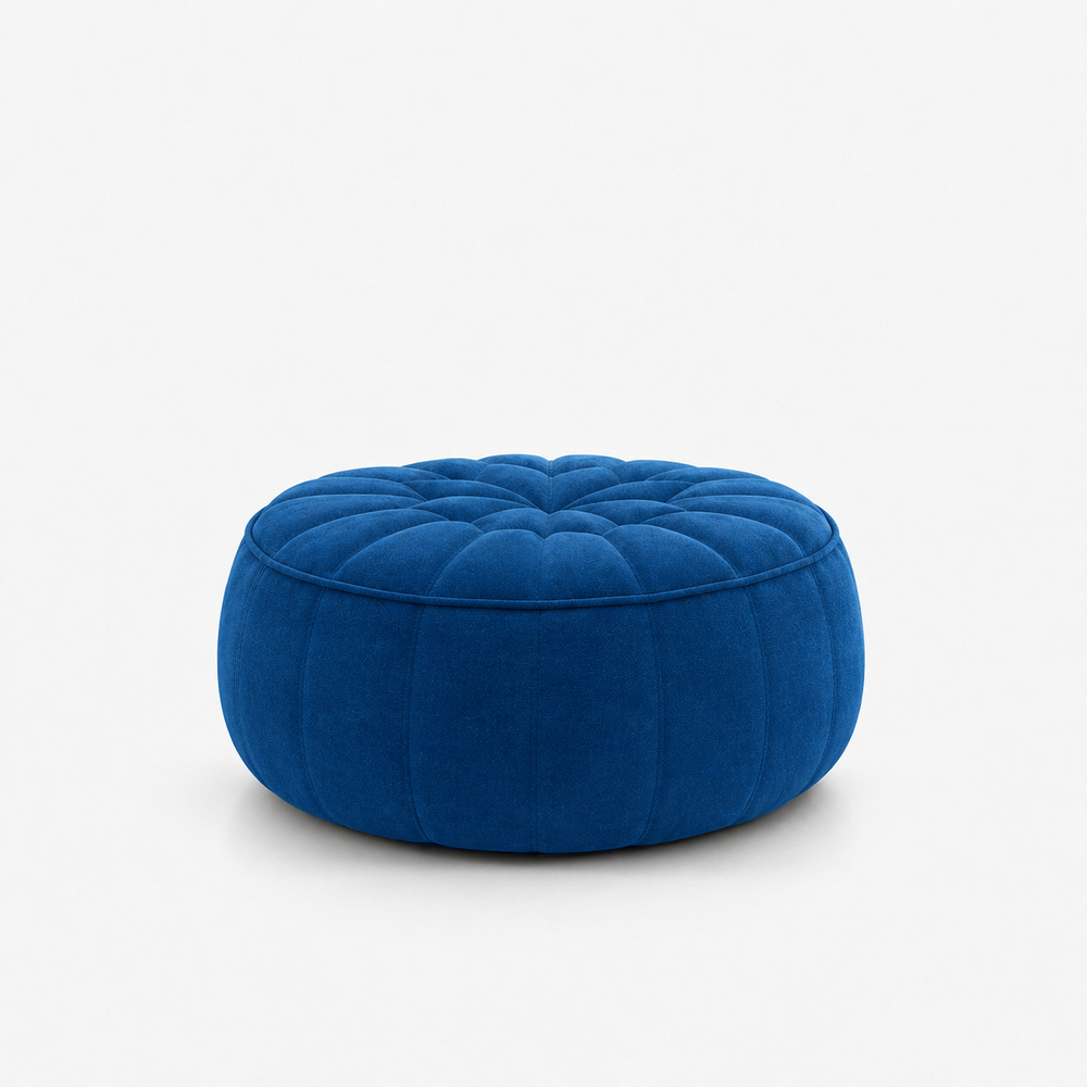 Ottoman - Pouf, tissu Alcantara, coloris Navy