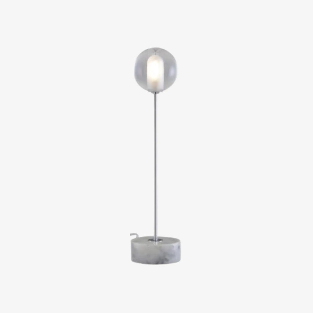Lampe à poser Calot base marbre blanc mat acier Cinna