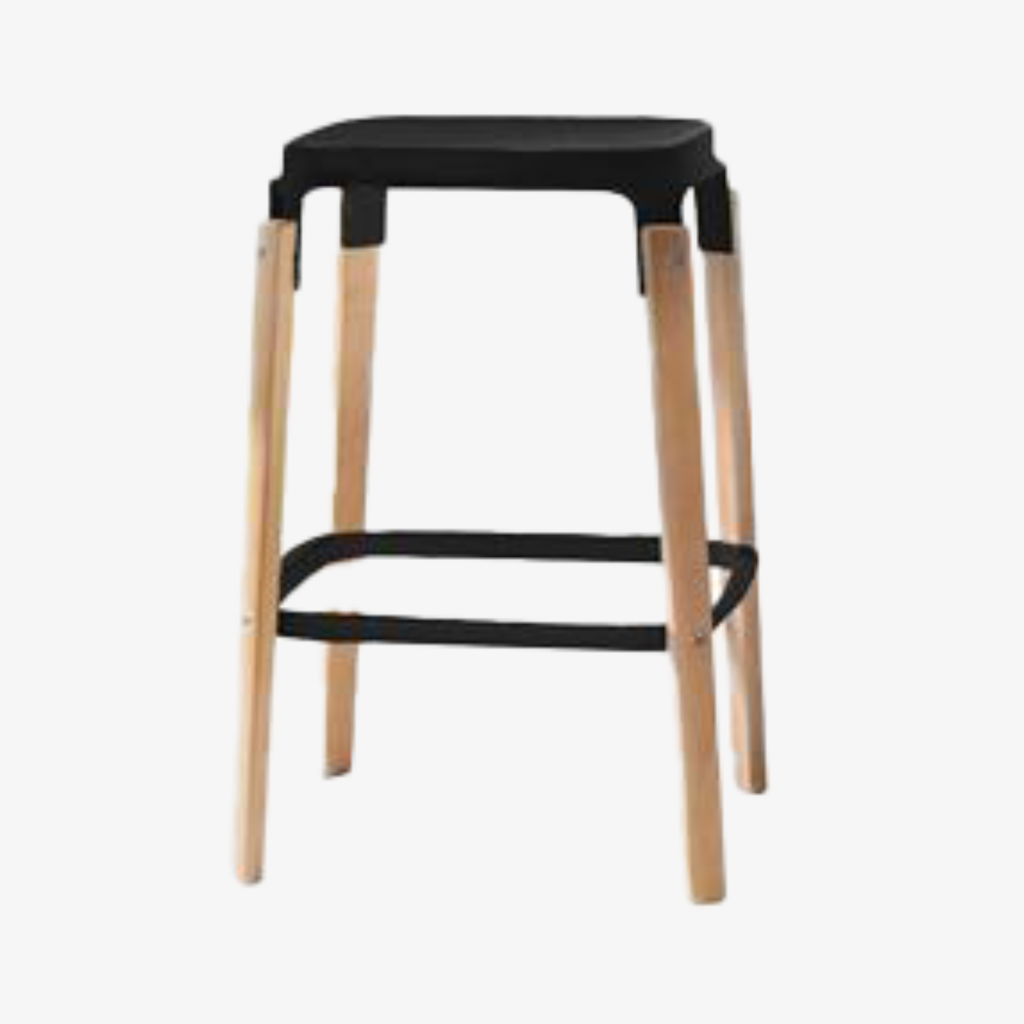 STEELWOOD - Tabouret / Métal et Bois H 78 cm
