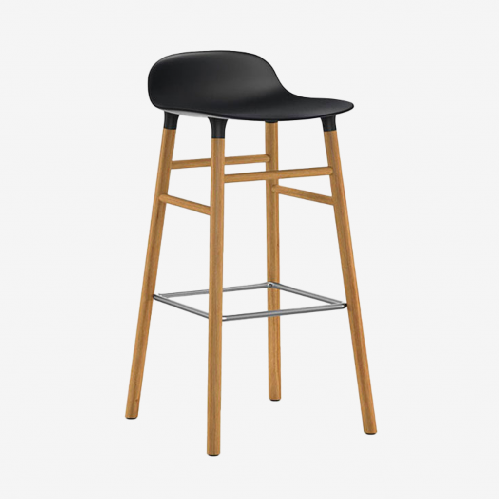 FORM - Tabouret de Bar / H 75 cm pieds chêne