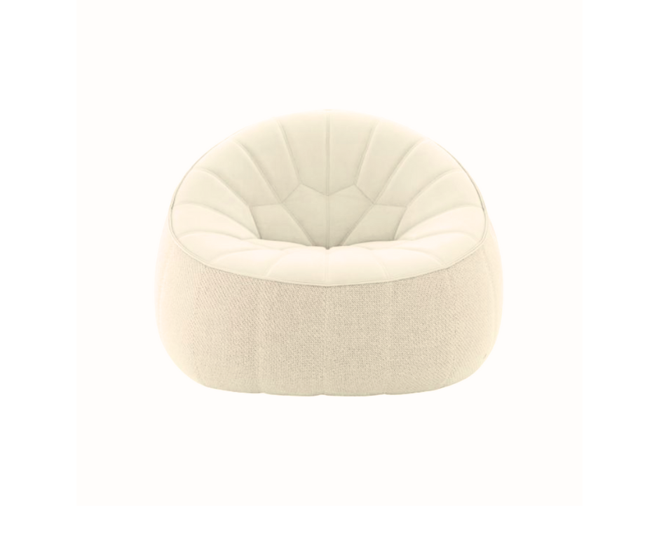 Ottoman - Fauteuil en tissu Parade - coloris Ecru
