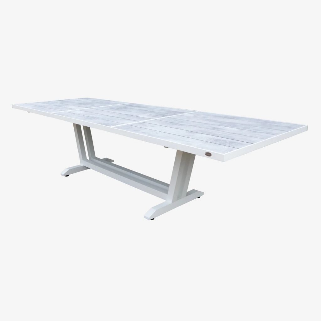 AMAKA - Table repas extensible HPL/ Plateau latté 200/300 cm