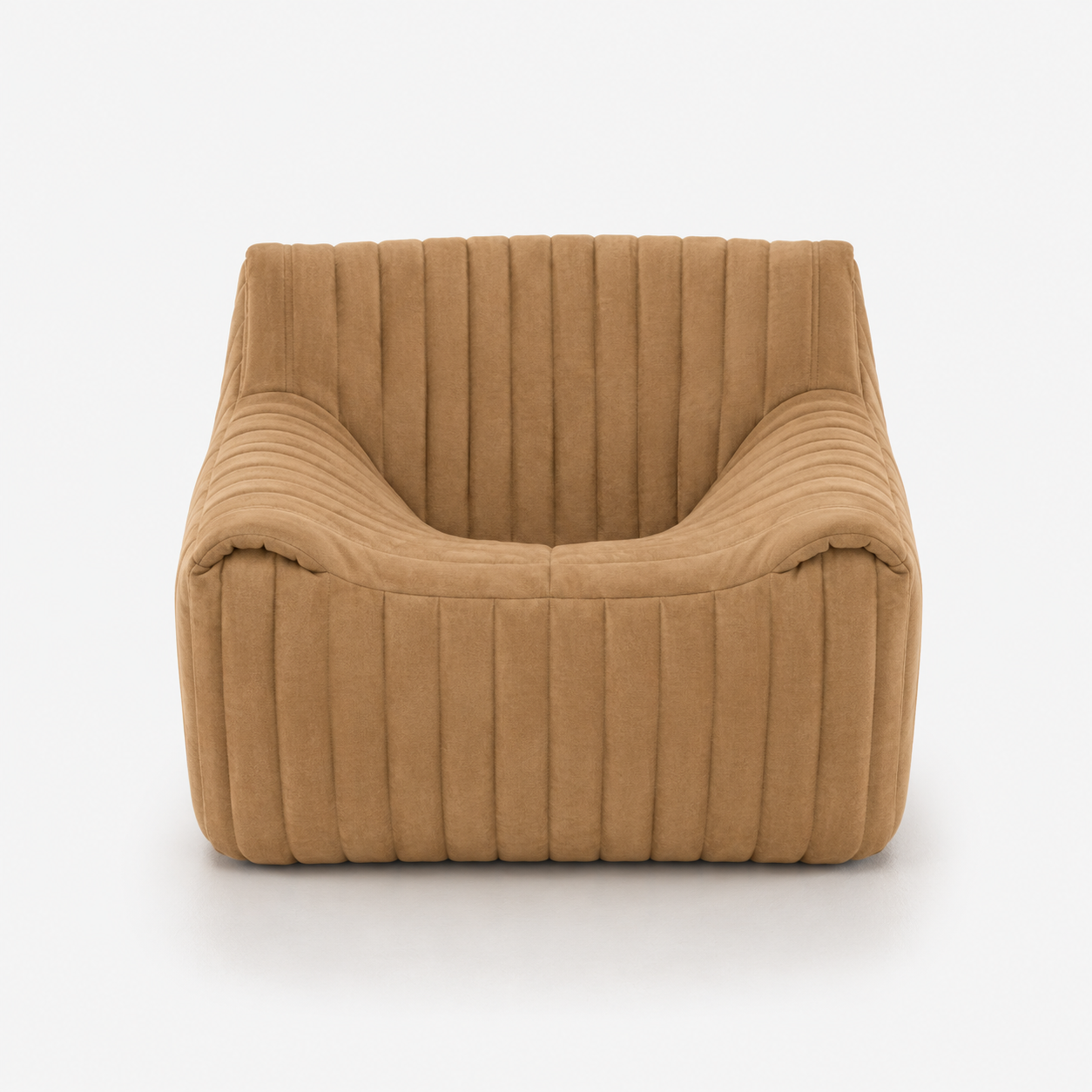 SANDRA - Fauteuil tissu Alcantara Camel / Modèle d'exposition