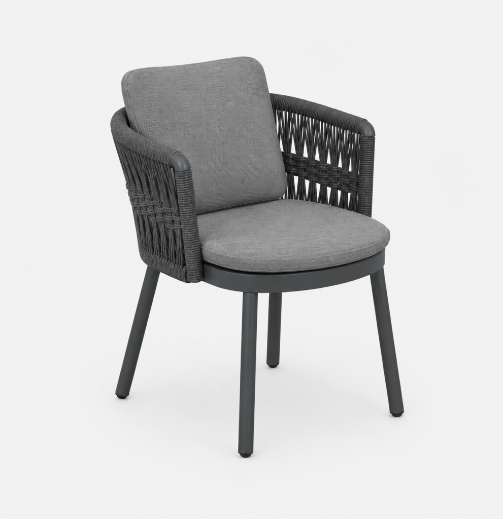 ALVINA - Fauteuil de repas Anthracite